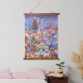 Schneeweihdorf Wandteppich Mit Holzrahmen (Schlafzimmer)