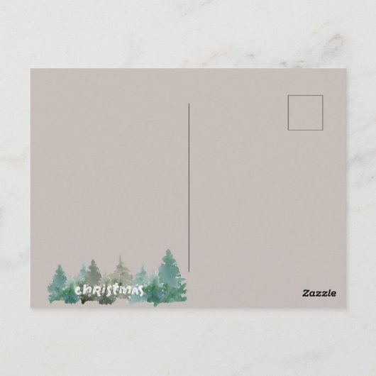 Schneeweihnachtliche Illustration mit goldenem Ret Postkarte (Rückseite)