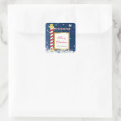 Schneeweihnachtliche Nordpol-Schilder Quadratischer Aufkleber (Tasche)