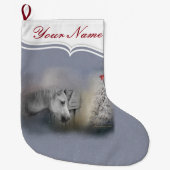 Schneeweihnachtliche Winterpferde Großer Weihnachtsstrumpf (Vorderseite)