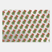 Schneeweihnachtsbaum & Bow Silver Wrapping Paper Geschenkpapier Set (Vorderseite 3)