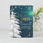 Schneeweihnachtsbaum , Diamanten und Schneeflocken Einladung (Stehend Vorderseite)