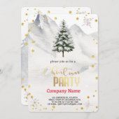 Schneeweihnachtsbaum , Diamanten und Schneeflocken Einladung (Vorne/Hinten)