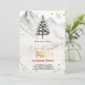 Schneeweihnachtsbaum , Diamanten und Schneeflocken Einladung (Stehend Vorderseite)