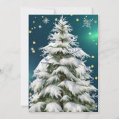 Schneeweihnachtsbaum , Diamanten und Schneeflocken Einladung (Rückseite)