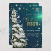 Schneeweihnachtsbaum , Diamanten und Schneeflocken Einladung (Vorne/Hinten)