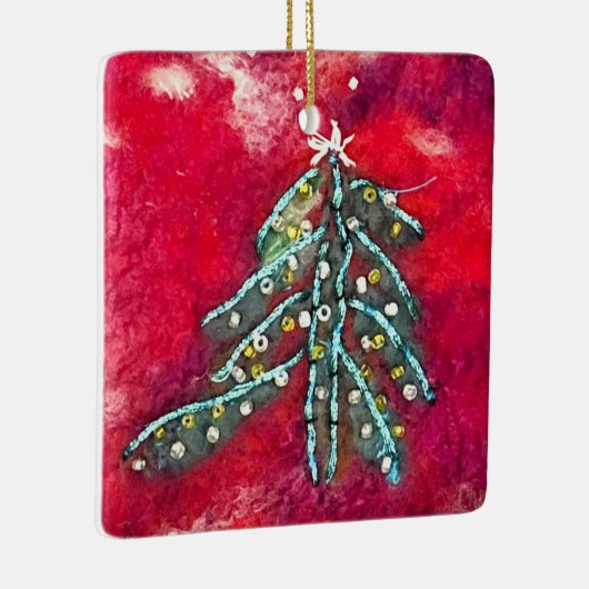 Schneeweihnachtsbaum Keramikornament (Rechts)