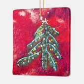 Schneeweihnachtsbaum Keramikornament (Links)