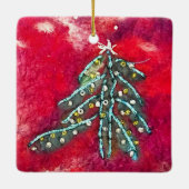 Schneeweihnachtsbaum Keramikornament (Rückseite)