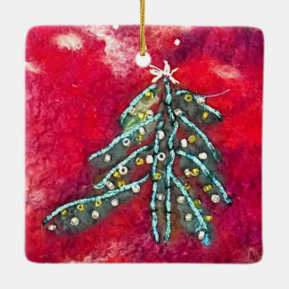 Schneeweihnachtsbaum Keramikornament