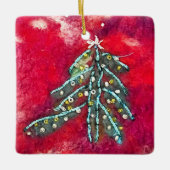 Schneeweihnachtsbaum Keramikornament (Vorderseite)