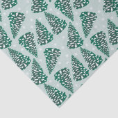 Schneeweihnachtsbaum Muster Grün Weiß Seidenpapier (Detail)