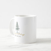 Schneeweihnachtsbaum Personalisierter Name Kaffeetasse (Vorderseite Links)