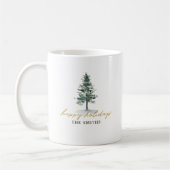 Schneeweihnachtsbaum Personalisierter Name Kaffeetasse (Links)