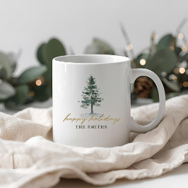 Schneeweihnachtsbaum Personalisierter Name Kaffeetasse