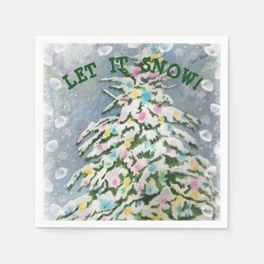 Schneeweihnachtsbaum Serviette (Vorderseite)