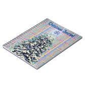 Schneeweihnachtsbaum Snowflake Vintag Style Notizblock (Linke Seite)