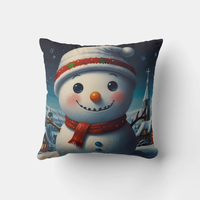 Schneeweihnachtsfest Kissen (Rückseite)