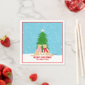 Schneeweihnachtshunde Personalisiert Napkins Serviette (Beispiel)