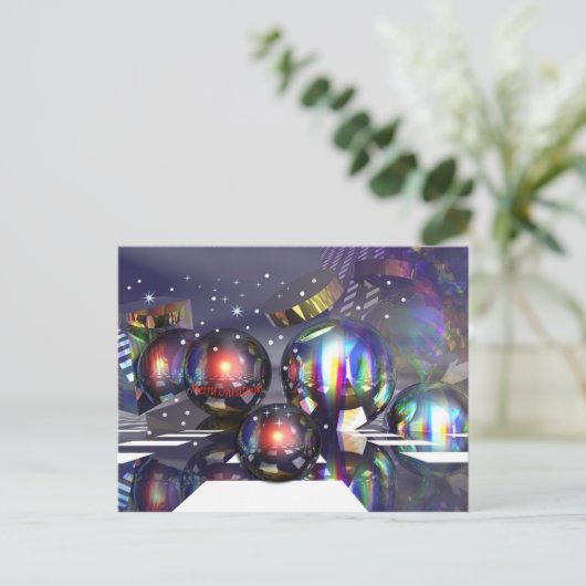 Schneeweihnachtskarte Feiertagspostkarte (Stehend Vorderseite)