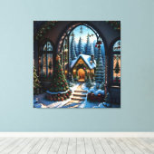 Schneeweihnachtslandschaft Leinwanddruck (Insitu (Holzboden))
