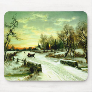 Schneeweihnachtsmorgen Mousepad
