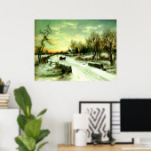 Schneeweihnachtsmorgen Poster (Heimbüro)