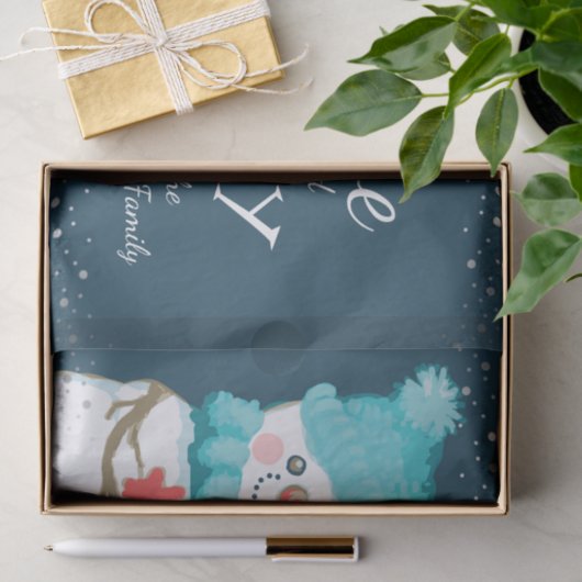 Schneeweihnachtsname Personalisierter Familienname Seidenpapier (Geschenk)