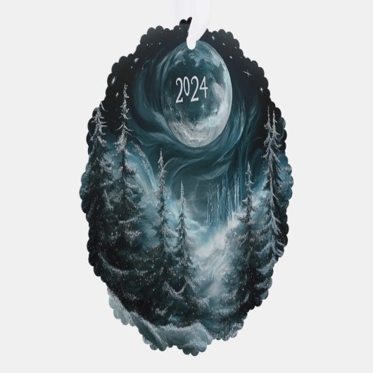 Schneeweihnachtswald mit Big Moon Ornament Coll (Rechts)