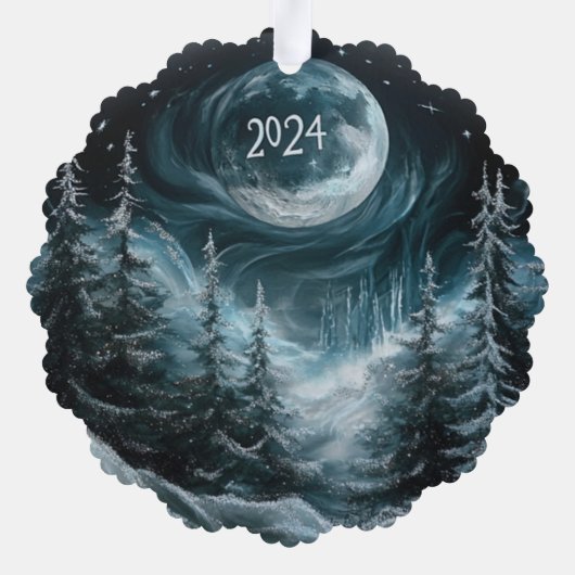 Schneeweihnachtswald mit Big Moon Ornament Coll (Rückseite)