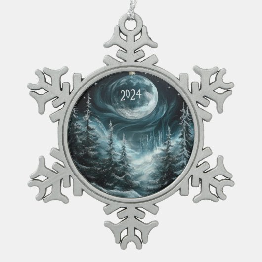 Schneeweihnachtswald mit Big Moon Ornament Coll (Vorderseite)