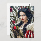 Schneeweiß hält den vergifteten Apfel fest Postkarte (Vorne/Hinten)