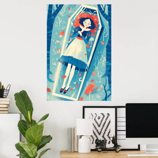 Schneeweiß in Glascoffin Poster (Heimbüro)