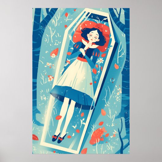 Schneeweiß in Glascoffin Poster (Vorne)