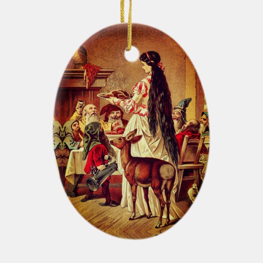 Schneeweiß - Märchen - Grimm Keramik Ornament (Hinten)