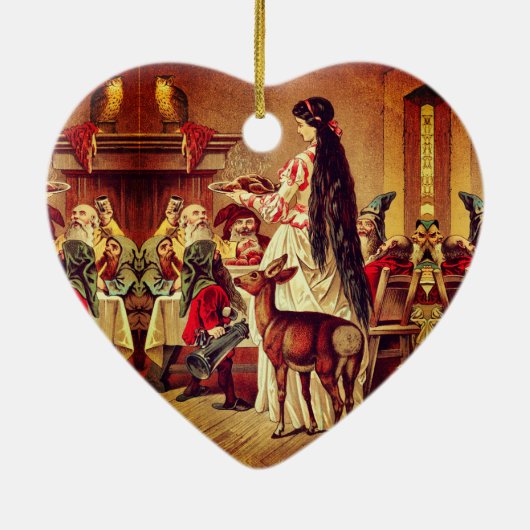 Schneeweiß - Märchen - Grimm Keramik Ornament (Hinten)