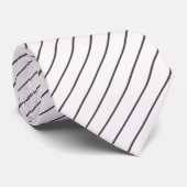 Schneeweiß mit Karkohle Grau Pinstripes Krawatte (Gerollt)