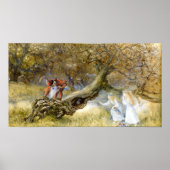 Schneeweiß und Rose rot Poster (Vorne)