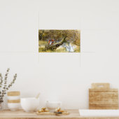 Schneeweiß und Rose rot Poster (Küche)