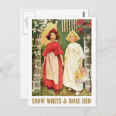 Schneeweiß und Rose rot Postkarte (Vorne/Hinten)