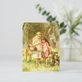 Schneeweiß und Rose rot Postkarte (Stehend Vorderseite)