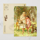 Schneeweiß und Rose rot Postkarte (Vorne/Hinten)