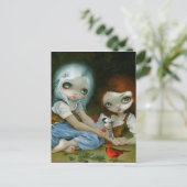 "Schneeweiß und Rose Rot" Postkarte (Stehend Vorderseite)