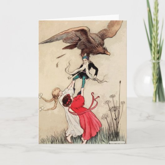 Schneeweiß und Rose Rote Prinzessin Vintage Märche Karte (Vorderseite)