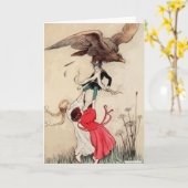 Schneeweiß und Rose Rote Prinzessin Vintage Märche Karte (Gelbe Blume)