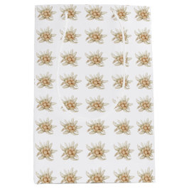 Schneeweiße Edelweiss Holiday-Geschenktasche Mittlere Geschenktüte