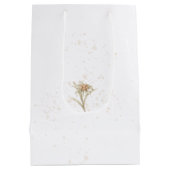 Schneeweiße Edelweiss Weihnachten Mittlere Geschenktüte (Rückseite)