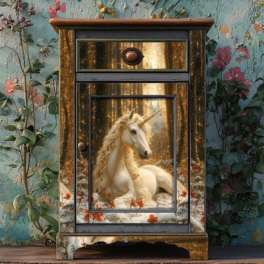 Schneeweiße Einhorn Wintermesse Schloss Maggiore Seidenpapier