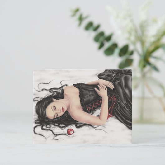 Schneeweiße fallen Postkarte (Stehend Vorderseite)