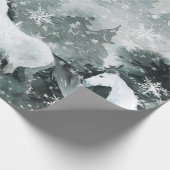 Schneeweiße Pferde Winterwald Bergwald Geschenkpapier (Ecke)